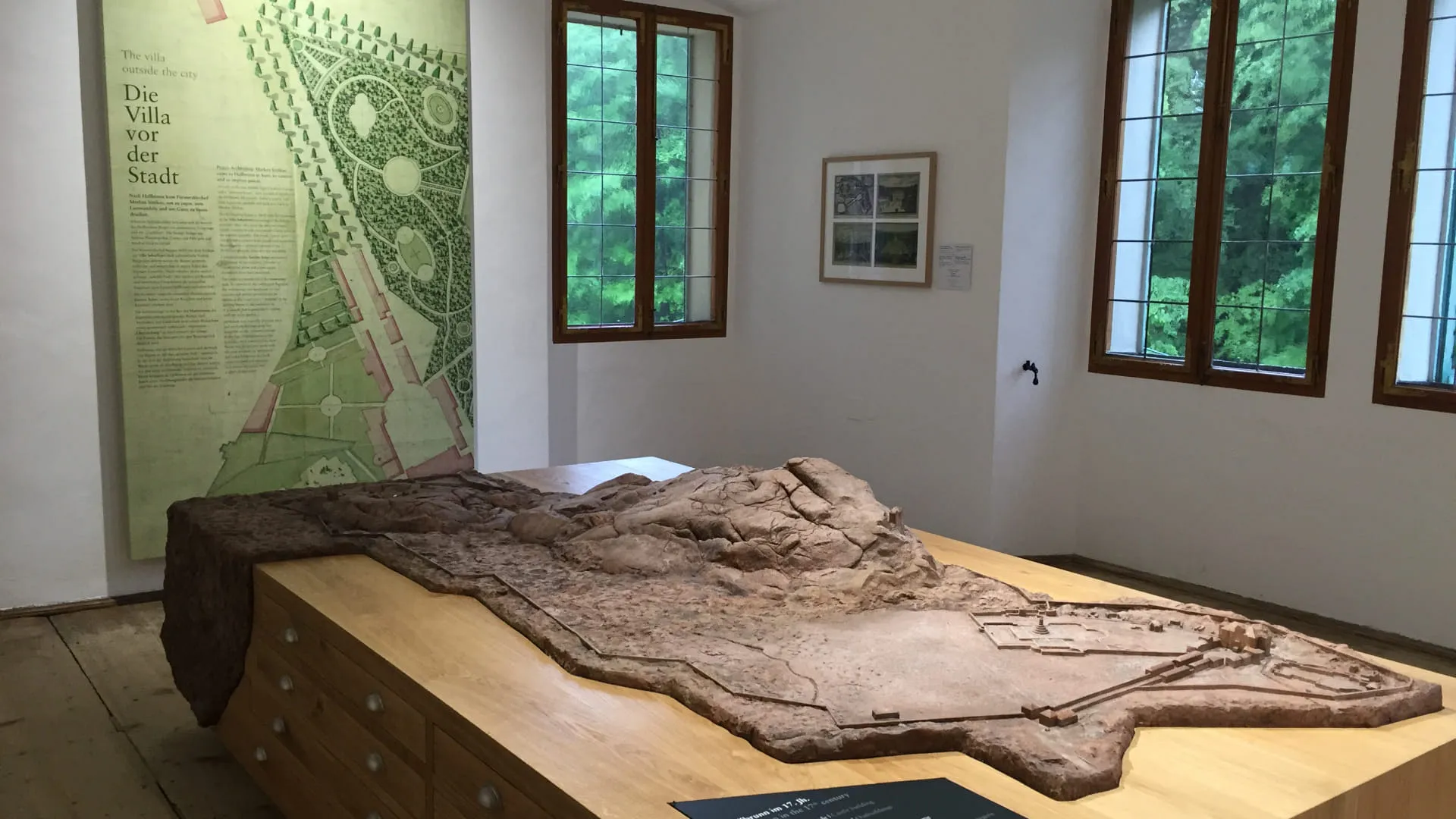 Modell und Ausstellung über die Villa de Stadt